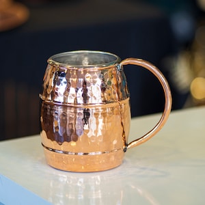 Copper Barrel Mug, Copper Mug, Handmade Copper Mug, Barrel Mug 1.2 Liter