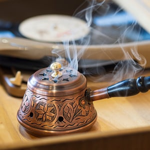 Handmade Copper Censer, Engraved Copper Censer, Copper Incense Burner, Vintage Censer, Handmade Copper Gift,