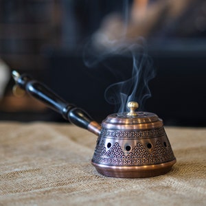 Engraved Copper Censer, Handmade Copper Censer, Copper Incense Burner, Vintage Censer, Handmade Copper Gift