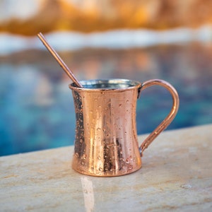 Handmade %100 Copper Mug, Solid Copper Mug, Copper Cocktail Mug, Handmade Copper Mug