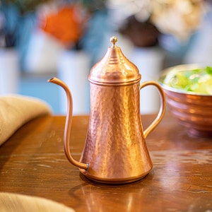 Hammered Copper Oil Bottle,  Pure Copper Oil Cruet, Handmade Copper Oil Dispenser