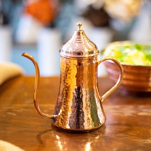 Hammered Copper Oil Bottle, Pure Copper Oil Cruet, Handmade Copper Oil Dispenser image 1