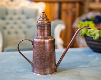 Handmade Engraved Copper Oil Bottle, Copper Oil Cruet, Copper Oil Bottle, Copper Gift