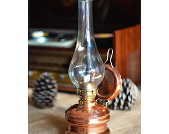 Copper Oil Lamp, Vintage Oil Lamp, Decorative Copper Oil Lamp