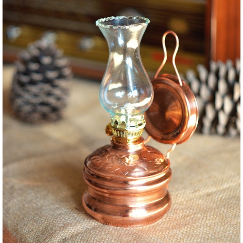 Copper Oil Lamp Vintage Oil Lamp Decorative Copper Oil Lamp Etsy