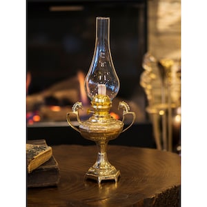 Brass Oil Lamp, Vintage Oil Lamp, Decorative Brass Oil Lamp, Oil Lamp, Handmade Oil Lamp