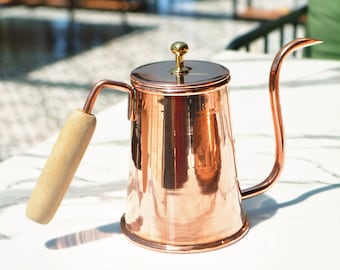 Copper Coffe Pot, Solid Copper Kettle, Copper Tea Kettle, Modern Kettle,  Handmade Copper Kettle, Copper Coffe Kettle