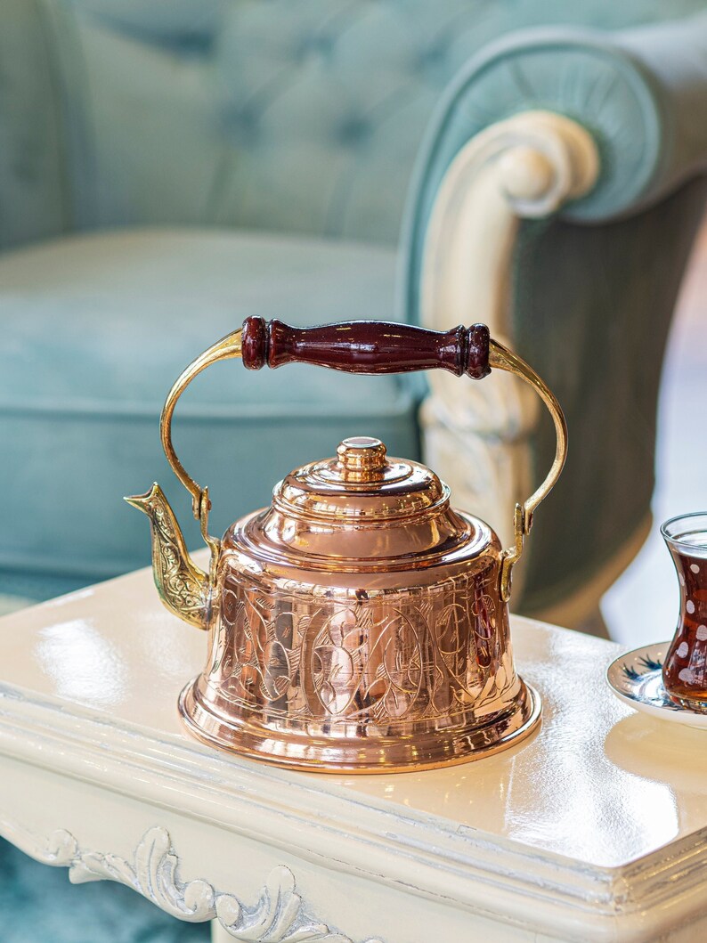 Handmade Copper Teapot Engraved Copper Kettle Copper Tea Etsy