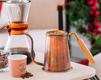 手作りのコンロ用銅製ケトル、ヴィンテージスタイルのケトル、銅製