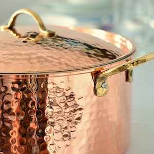 Handmade Copper Pot, Copper Pot, Cookware, Modern Copper, Copper Cookware image 3