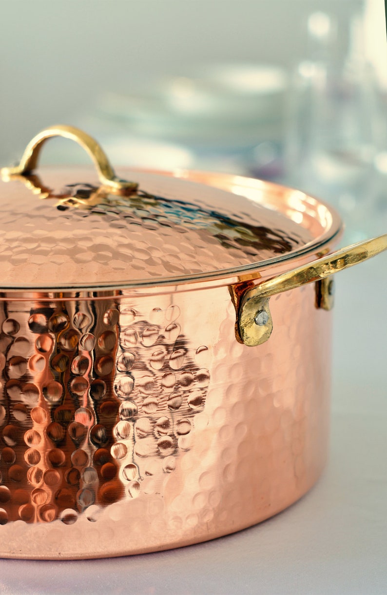 Handmade Copper Pot, Copper Pot, Cookware, Modern Copper, Copper Cookware image 3