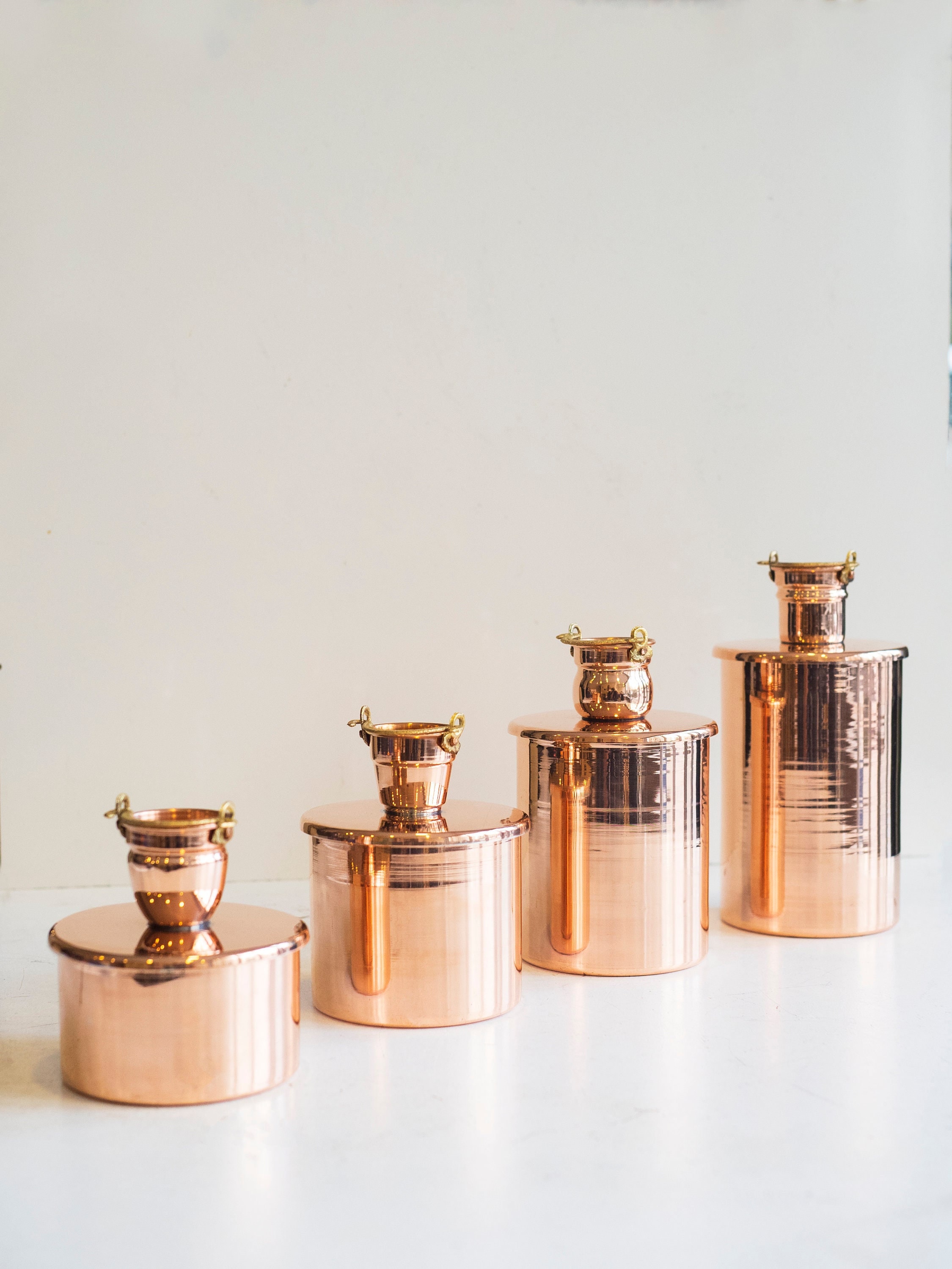 Handmade Pure Copper Canister Set of 4, Copper Jar Canister, Copper ...
