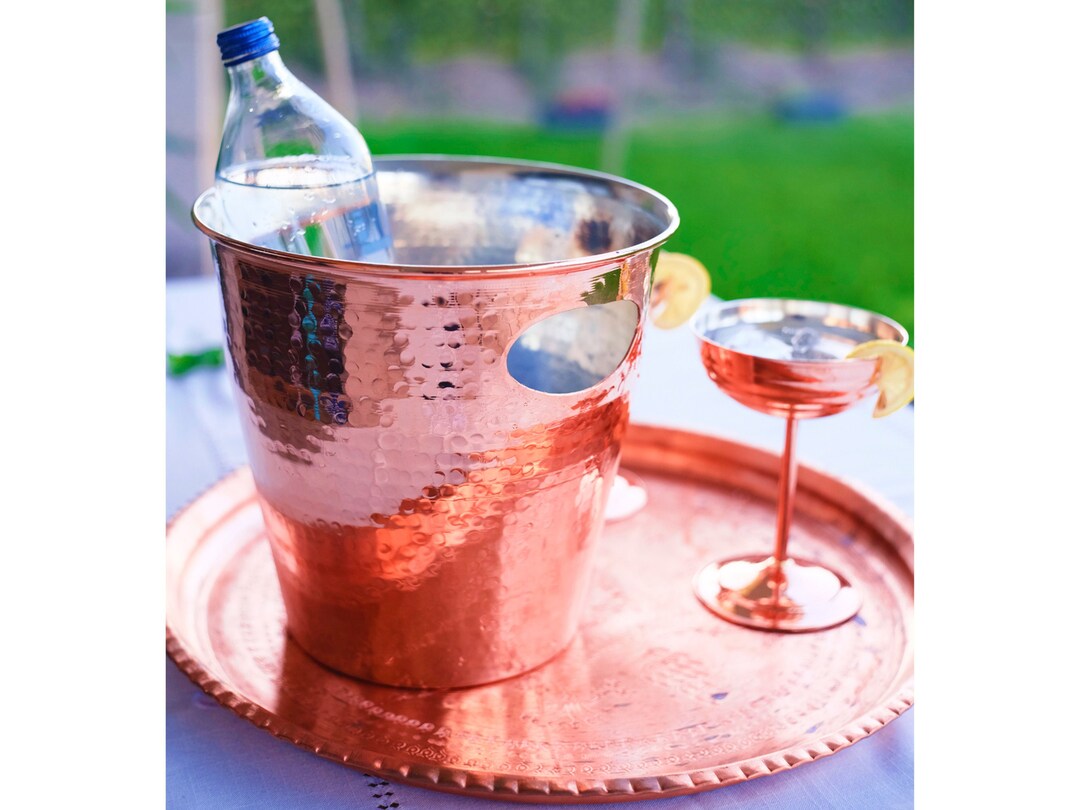 Handmade Hammered Copper İce Bucket to Keep Your Beers Cola Etsy