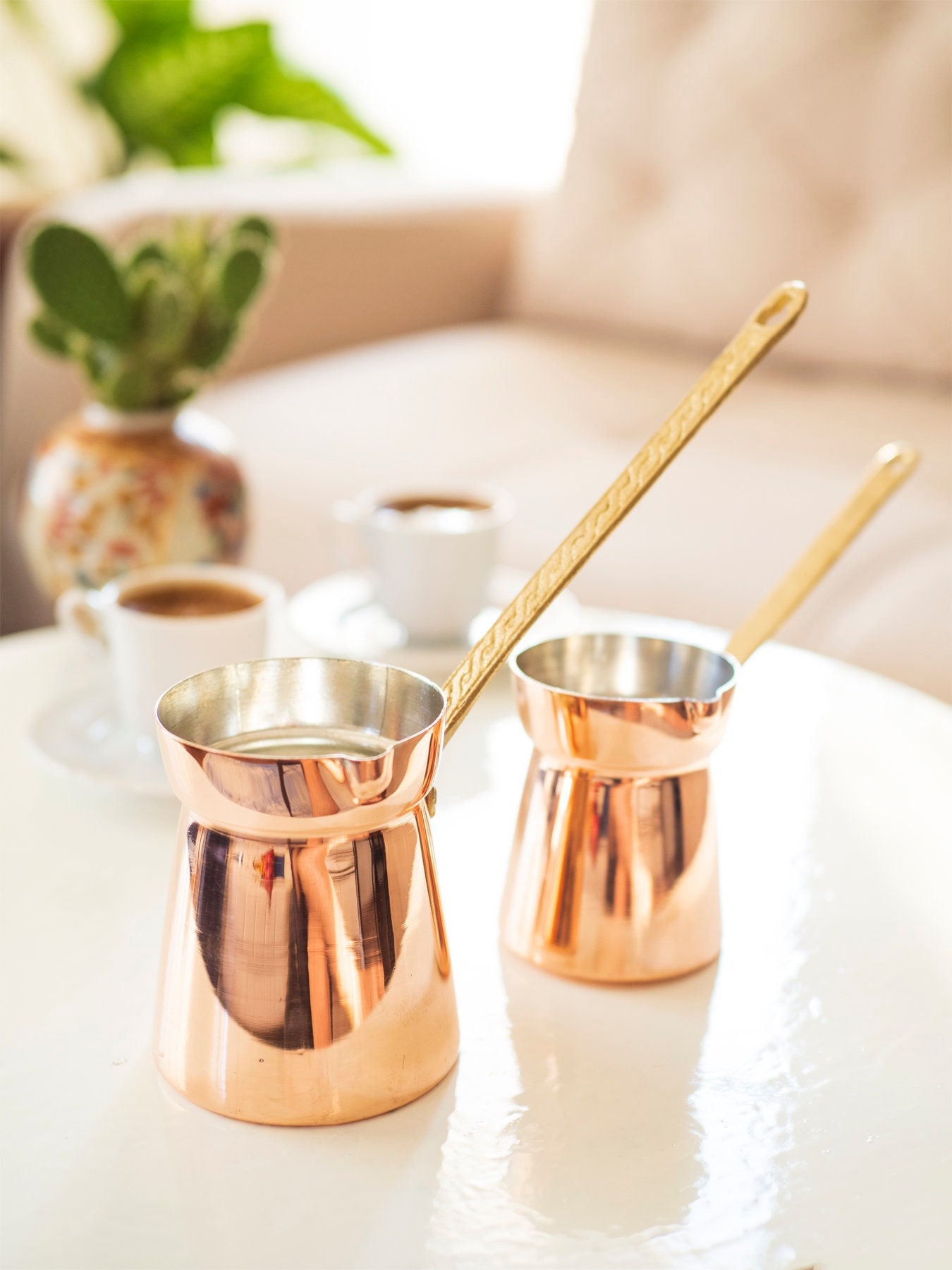 Copper top coffee pots