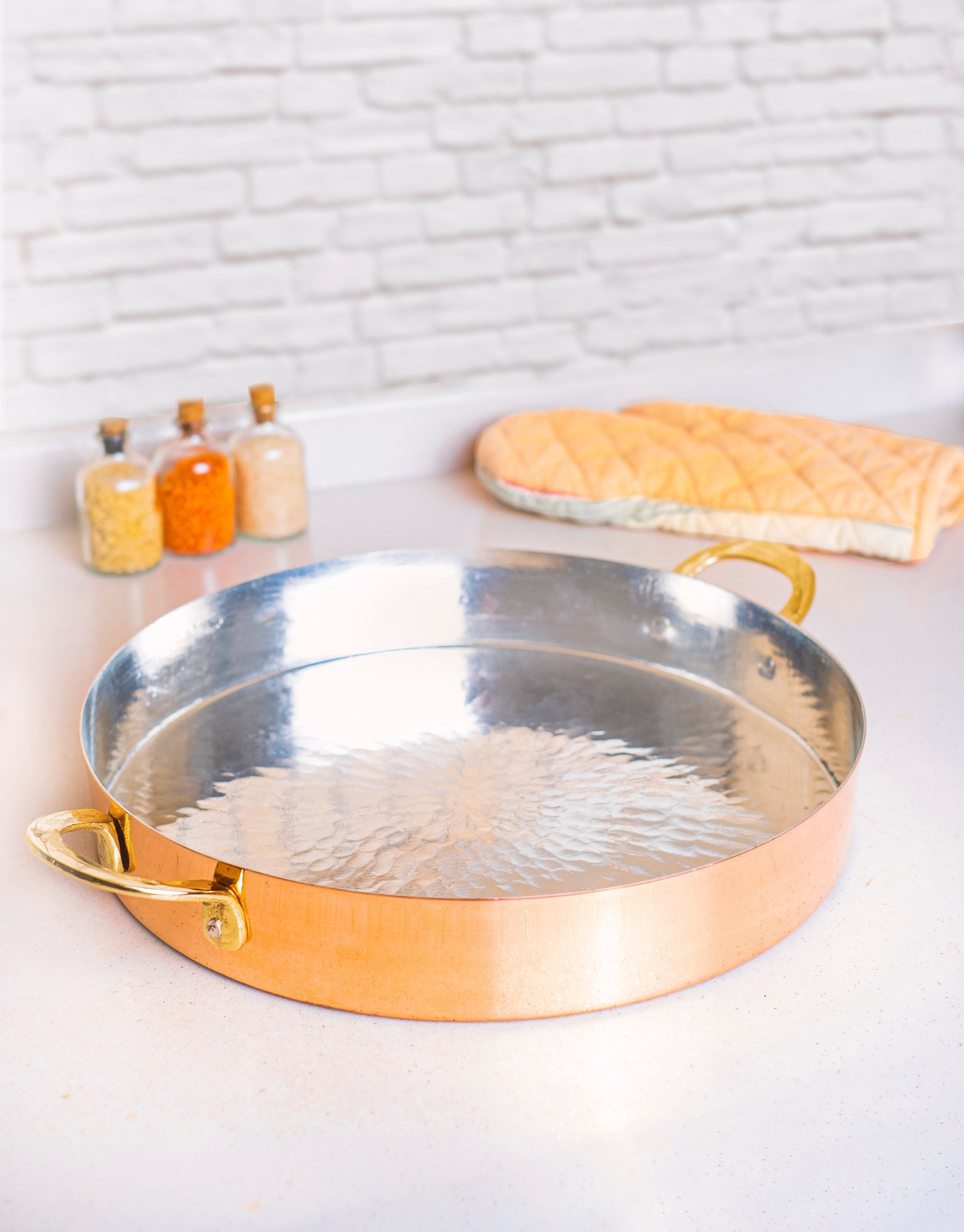 Copper Oven Pan Handmade Copper Oven Tray With Twohandle Etsy UK