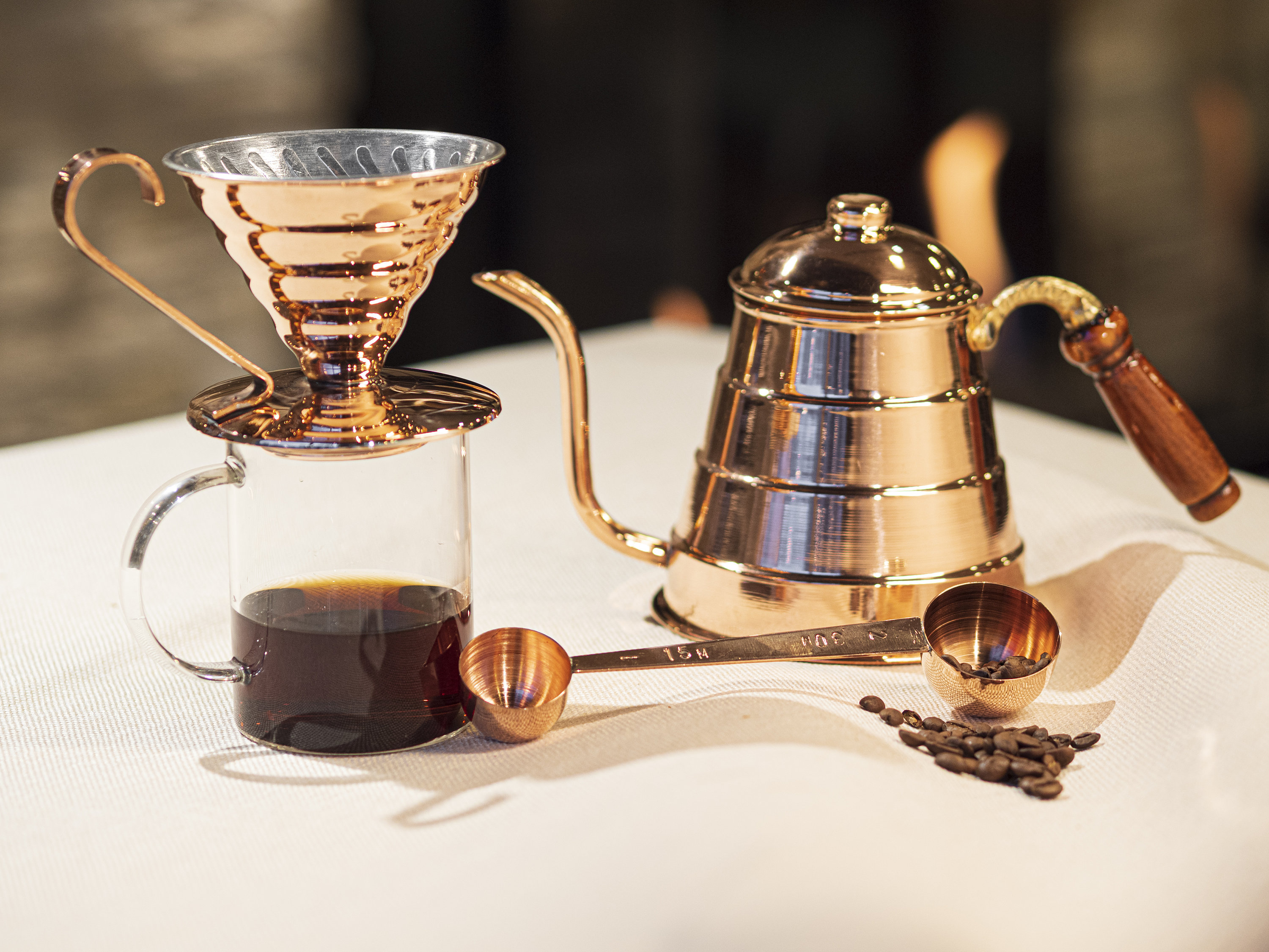 銅製　コーヒーセット　新品 ハンドメイド銅製v60ドリップコーヒーセット、銅製フィルターコーヒー