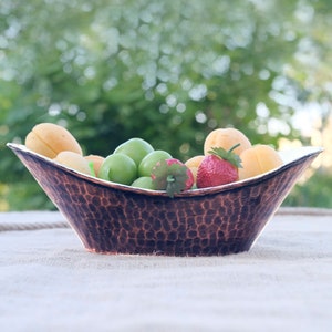 Handmade Copper Fruit Bowl, Copper Fruit Plate, Hammered Copper, Serving Plate for all Food, Copper İce Bucket