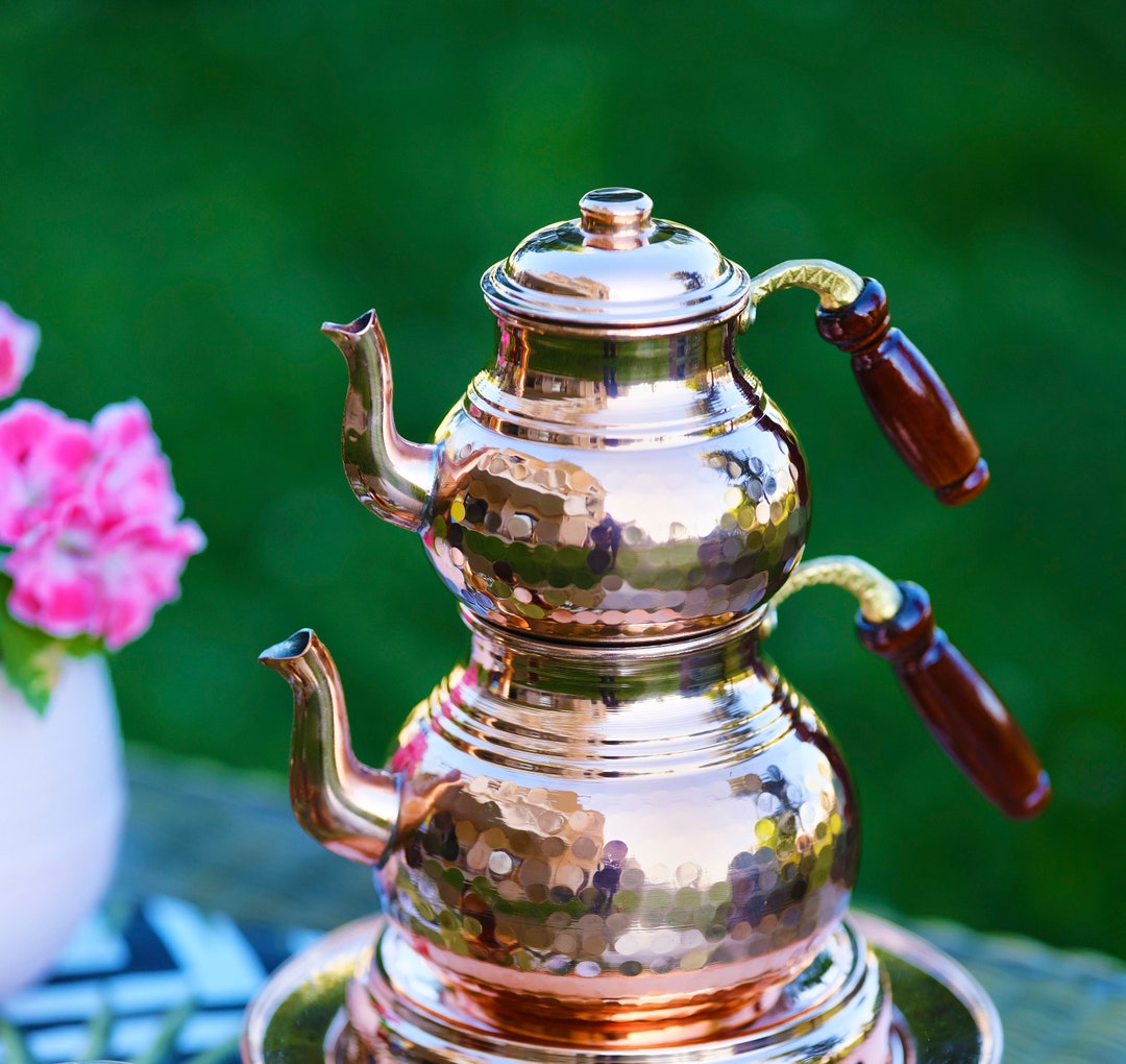 Hammered Solid Copper Tea Pot, Copper Tea Kettle, Turkish Tea Pot