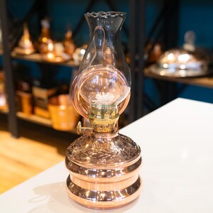 Copper Oil Lamp, Vintage Oil Lamp, Decorative Copper Oil Lamp