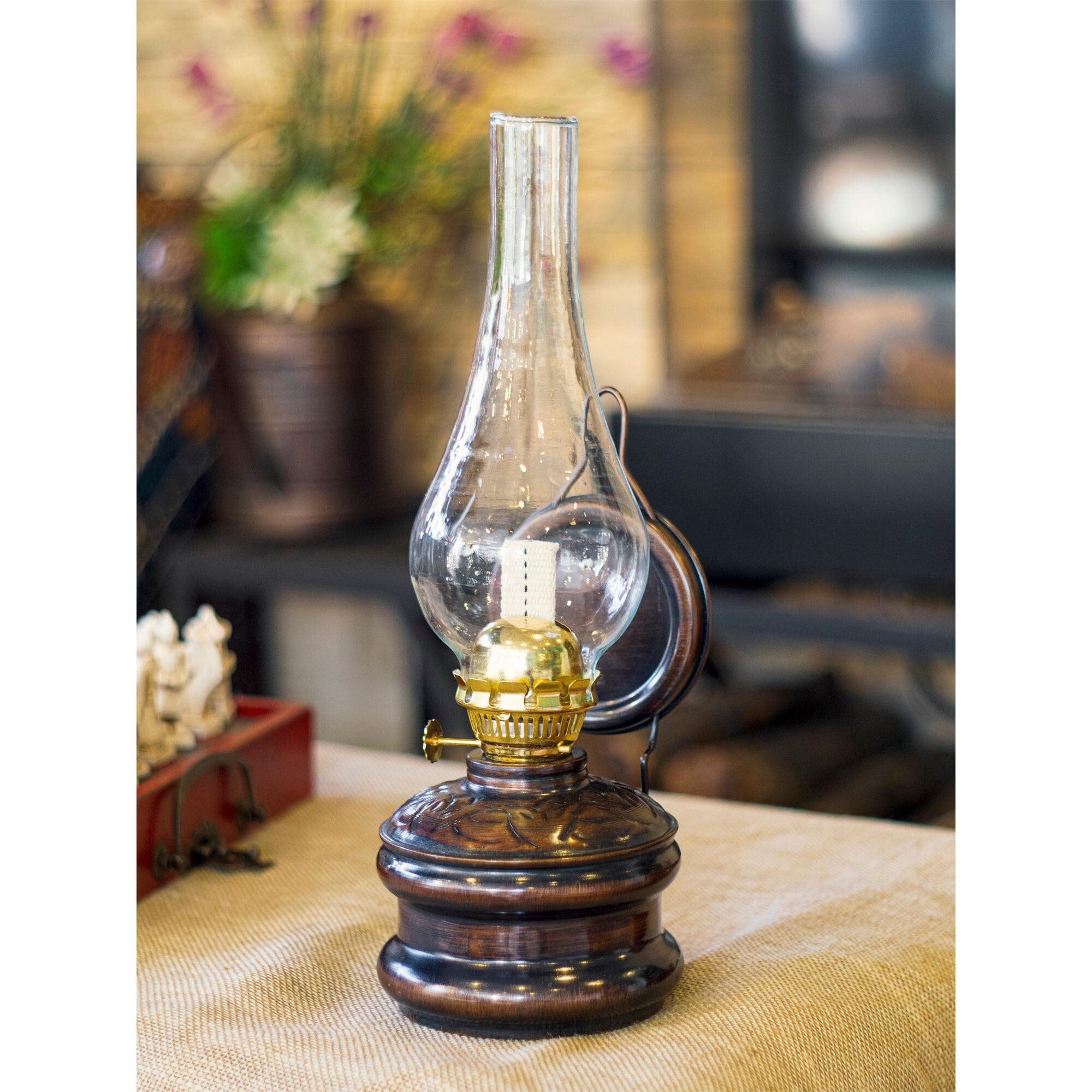 Antique Copper & Brass Oil Lamp Base (4724)