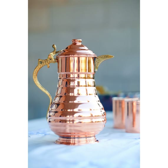 Handmade Copper Jug For Healthy Water Consumption, 67.6Oz (2 Liters) Copper Jug, High Quality Copper Pitcher, Gift for Mom, Gift for Grandma