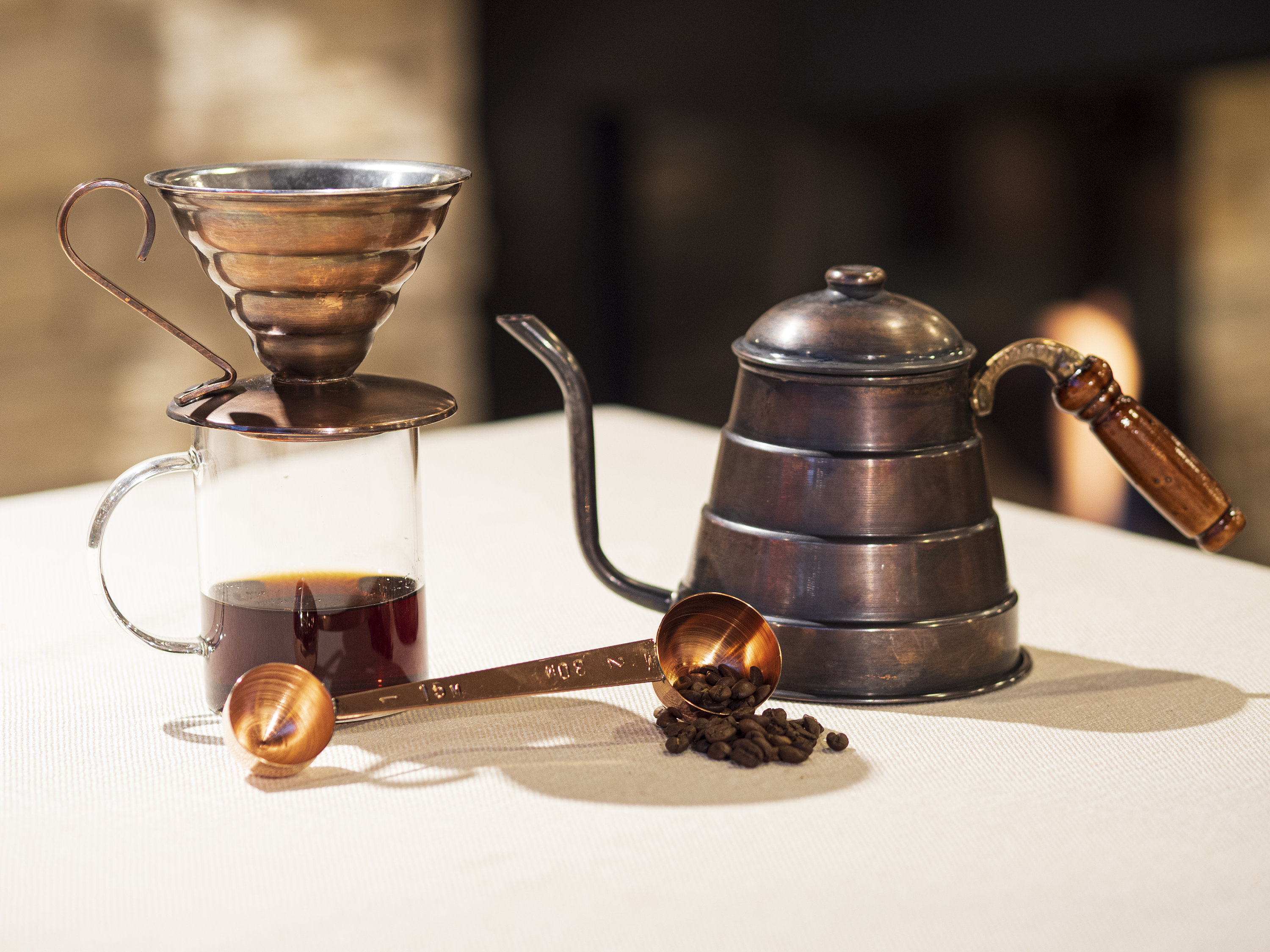 銅製 コーヒーセット 手作り銅フィルターコーヒーセット、v60 ドリップコーヒーセット