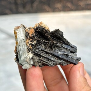 Aquamarine Crystal with schorl - Aquamarine  Crystal-Aquamarine Specimen -Real Gemstone-Real Crystal -Gemstone for her-Natural specimen