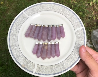 Sterling Silver Lepidolite Point Pendant – Crystal Necklace