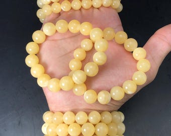 Pulsera artesanal de cristal de calcita naranja, joyería con piedras preciosas curativas