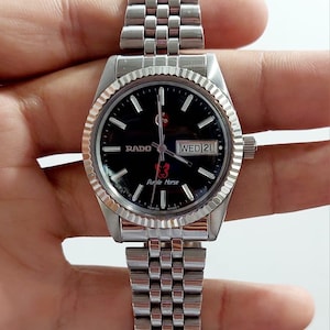 vintage rado-rado watch-purple horse-black dail-automatic 25 jewels-wrist watch for man-refurbished watch-2836 movement