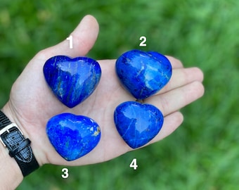 Corazón de lapislázuli – Colgante de cristal de gema azul profundo