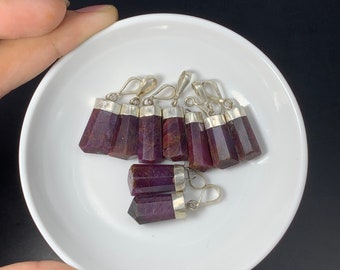 Ruby Crystal Pendant - 925 Silver Gemstone Jewelry