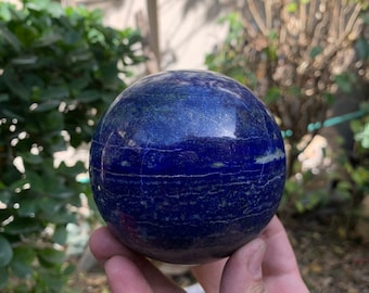 Lapis Lazuli Sphere – Deep Blue Gemstone, Hand Polished (90mm)