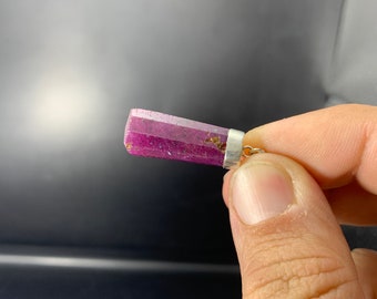 Ruby Crystal Pendant - 925 Silver Gemstone Jewelry