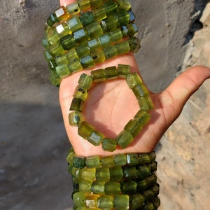 Serpentine Jade bracelet-Natural Crystals Beads Bracelet,Handmade Men Women Stretchy Bracelet,Healing Crystal Bracelet,Gemstone Bracelet