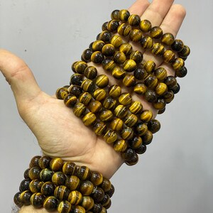 Pulsera de ojo de tigre -Pulsera de cuentas de cristales,Pulsera elástica hecha a mano para hombres y mujeres,Pulsera de cristal curativo,Pulsera de piedras preciosas,Regalo para ella