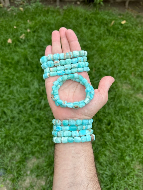 Aragonite bracelet -Crystals faceted Beads Bracelet,Handmade Men Women  Stretchy Bracelet,Healing Crystal Bracelet,Gemstone Bracelet