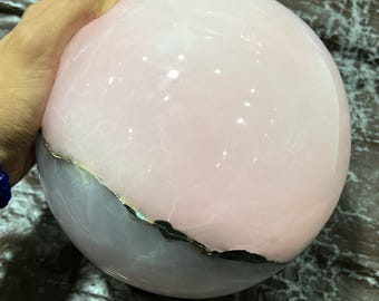 9kg Pink Mangano Calcite Sphere – Smoky Touch Crystal Gemstone