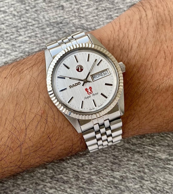 Vintage Rado-rado Watch-purple Horse-silver Dail-automatic