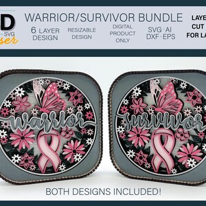 3D WARRIOR/SURVIVOR BUNDLE Niñera de estantería - archivos láser - Para Glowforge - para láseres