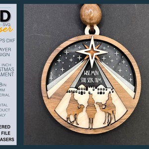 Arquivo WISEMEN ORNAMENT LASER - Arquivo laser de enfeite de Natal em camadas