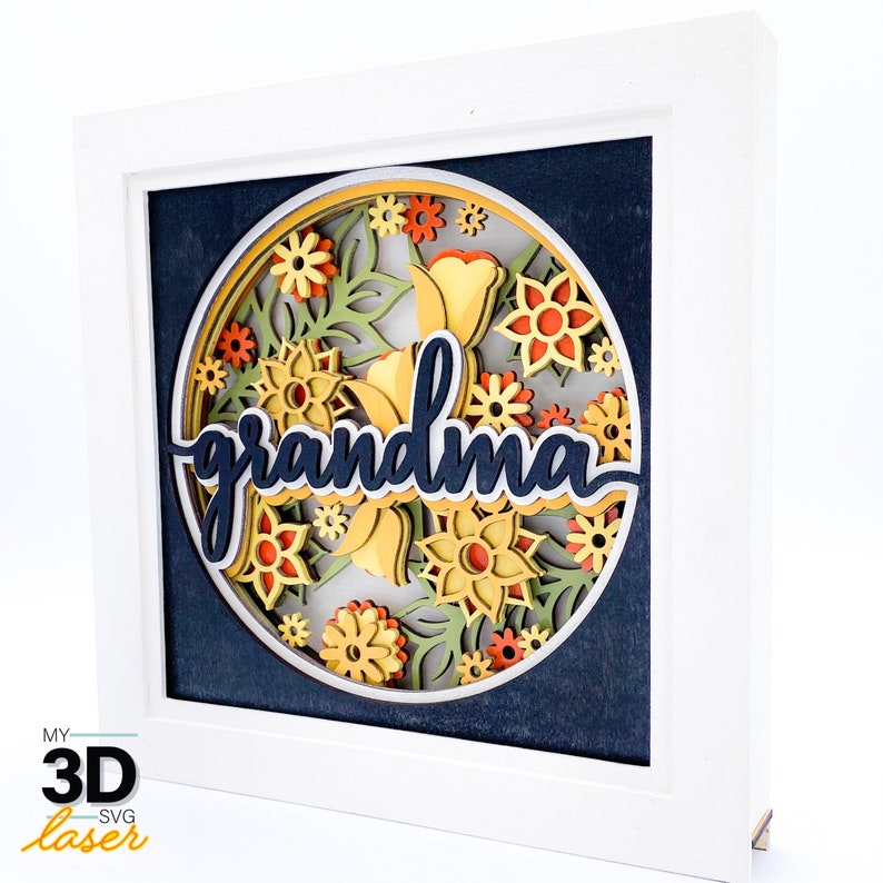 3D GRANDMA Shadow Box Laser SVG Mother's Day Laser File Etsy UK