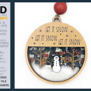 Arquivo laser SALT SHAKER SNOWMAN - Arquivo laser para enfeites de Natal em camadas