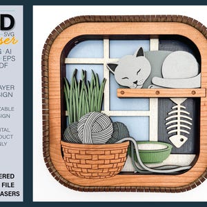 CAT Shelf sitter svg - laser file - For Glowforge - for lasers