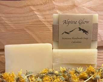 Creamy Calendula, Organic, Natural Handmade Soap, Aloe Vera, Calming Lavender, Baby soap and Mature