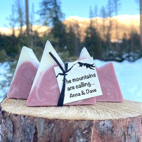 Personalized Mountain Soap Favors: Adventure Theme Party Gifts