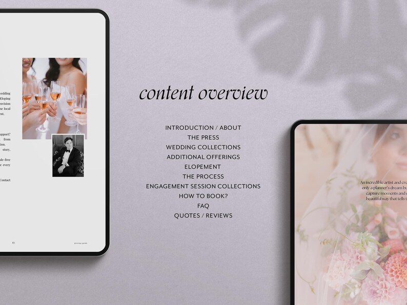 Wedding Pricing Guide Canva Template | Elegant Photography Pricing Guide with Pre-Written Copy for Wedding Photographers and Clients