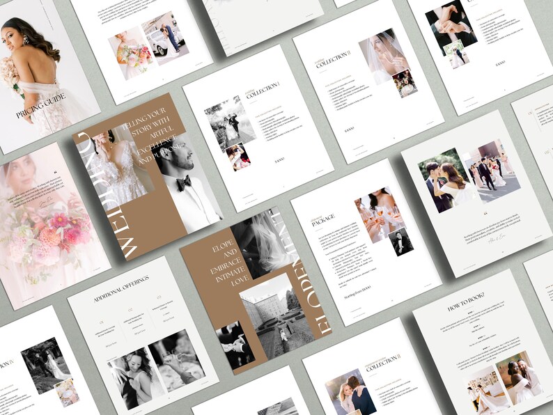 Wedding Pricing Guide Canva Template | Elegant Photography Pricing Guide with Pre-Written Copy for Wedding Photographers and Clients
