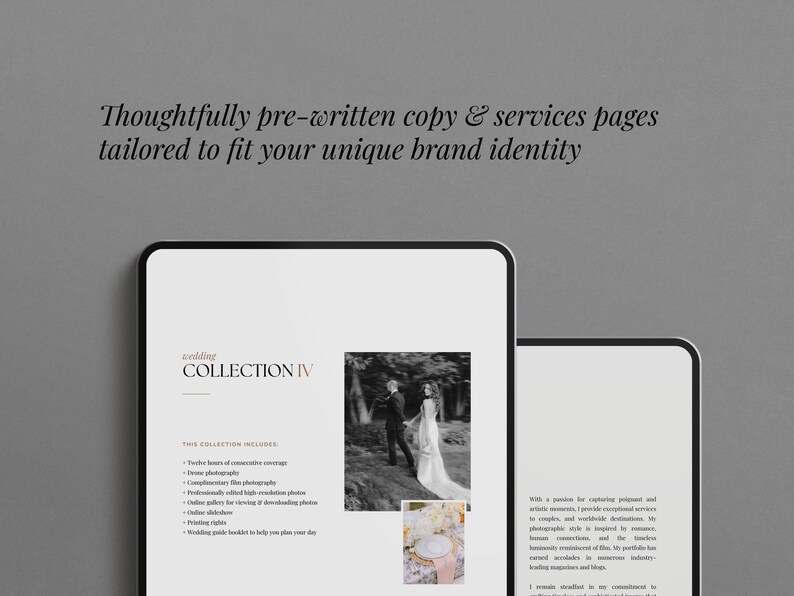 Wedding Pricing Guide Canva Template | Elegant Photography Pricing Guide with Pre-Written Copy for Wedding Photographers and Clients