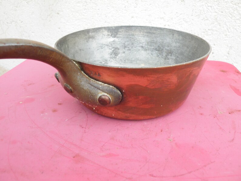 Antique French Copper Windsor Pan Stamped PAA Metal Handle Etsy